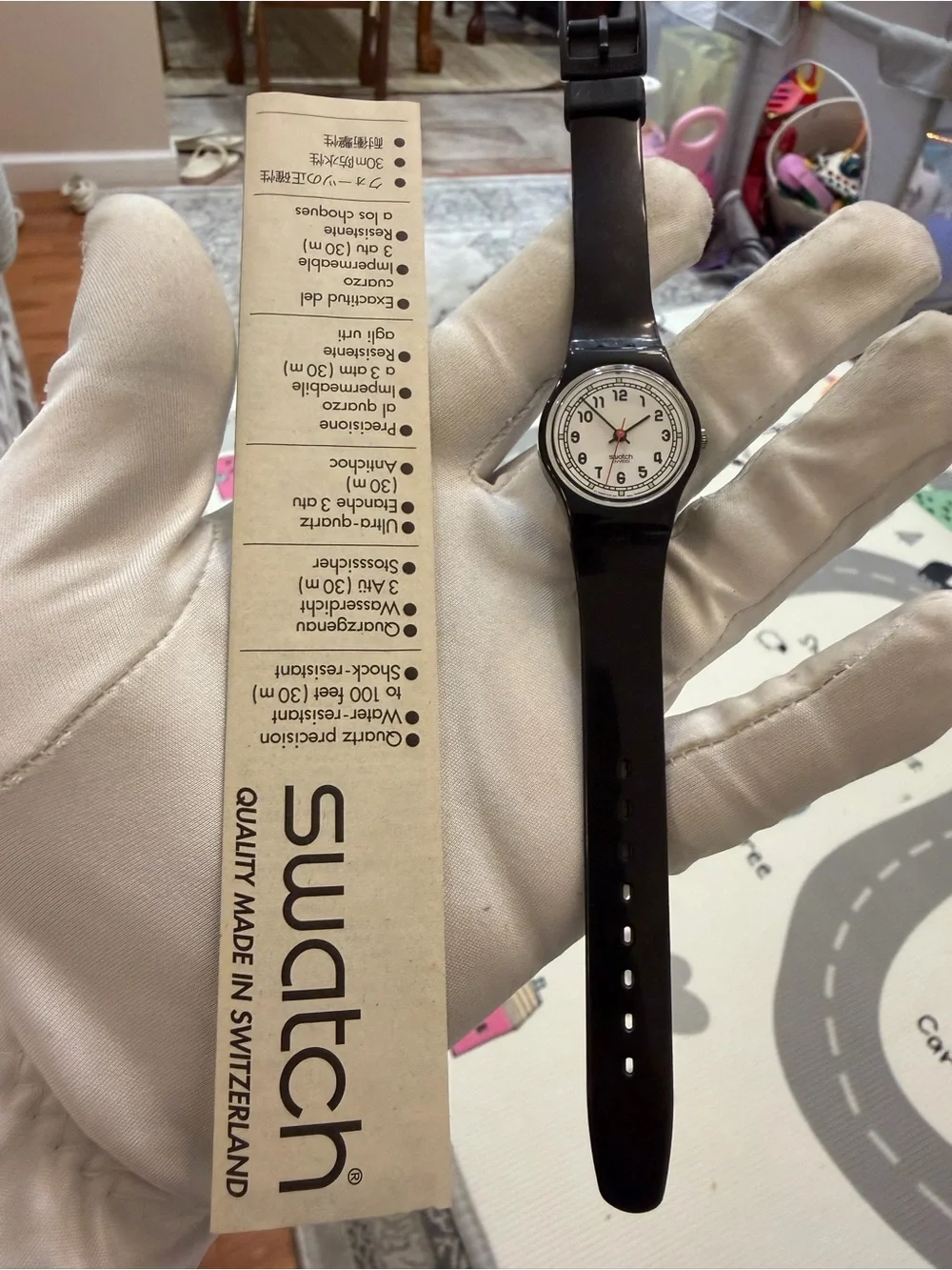 Vintage 1994 Swatch Impair LB135 Ladies Watch Black White Dial Full Set Case Man